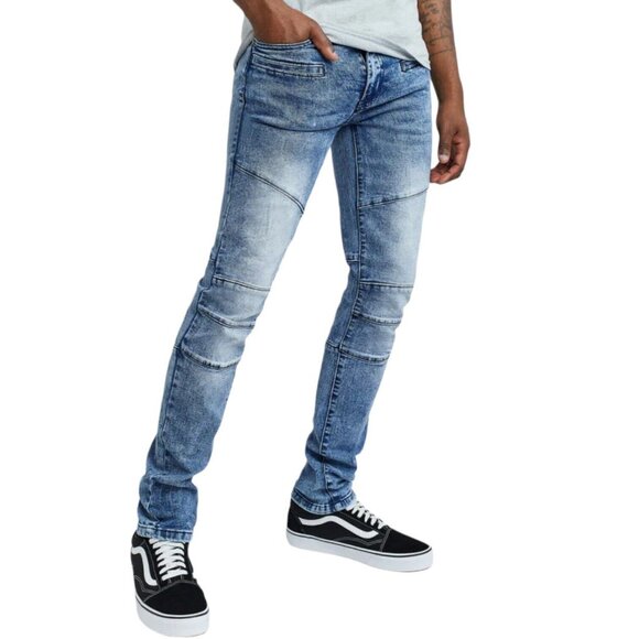 Reason Leighton Light Wash Straight fit Casual Denim Blue Jeans Pants Men's - Picture 1 of 6